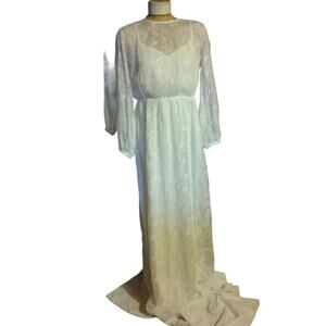 ModCloth  Small maxi floor length dress, new w tags, lace like cover long sleeve